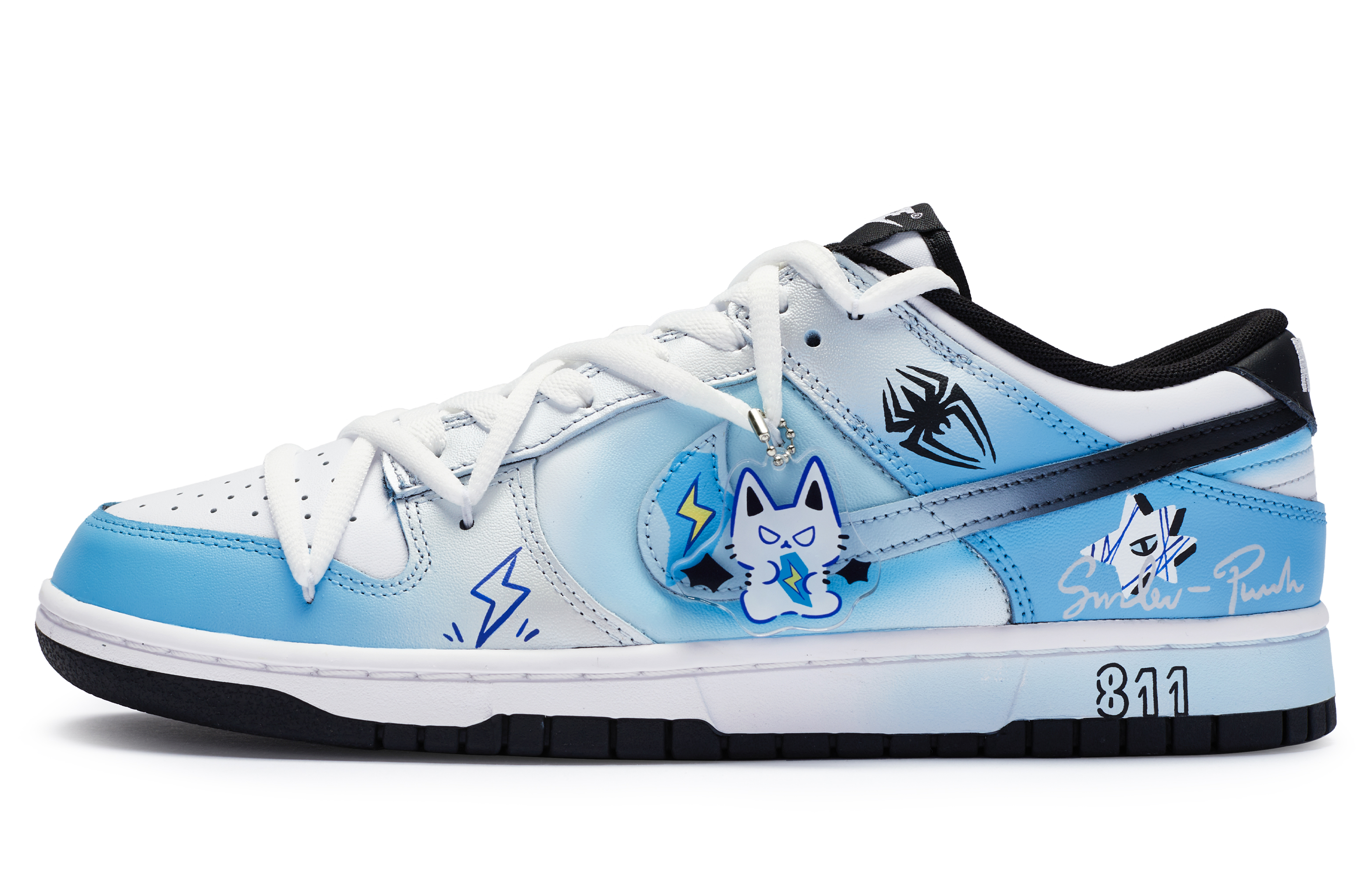 Buy [Sepatu Kustom] Nike Dunk Low 'Parallel Universe Punk Spider Meow' DD1391-100(Team80-男款朋克蜘蛛喵白蓝黑)