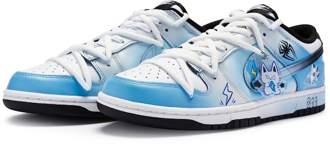 【定製球鞋】 Nike Dunk Low 811製造 第七頁序 平行宇宙 美式 龐克 蜘蛛喵 低幫 板鞋 男款 白藍黑 Lookbook 【定製球鞋】 Nike Dunk Low 811製造 第七頁序 平行宇宙 美式 龐克 蜘蛛喵 低幫 板鞋 男款 白藍黑