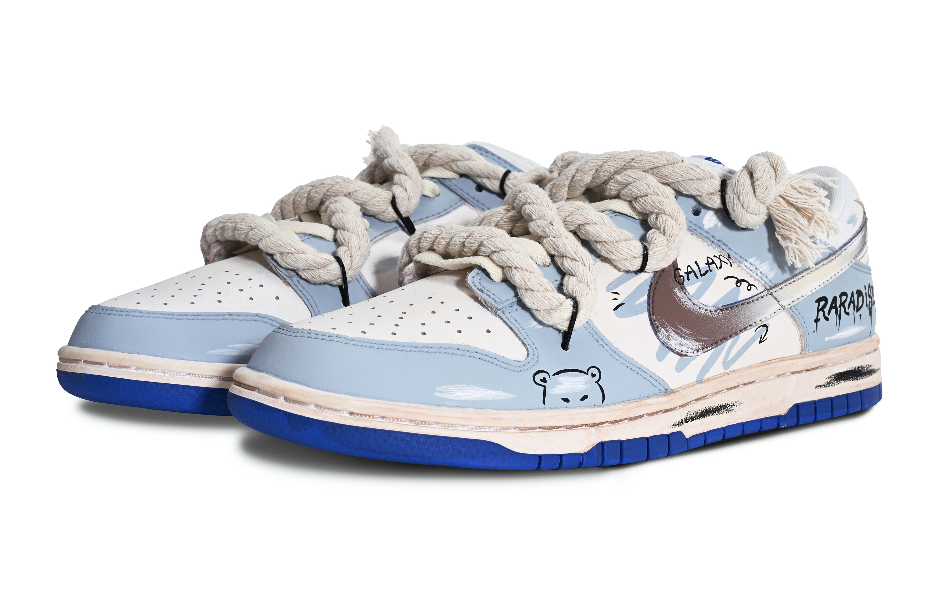 Shop [定制鞋] 耐克Dunk Low '粉彩银河涂鸦熊' DV0831-104(Team161男款古早星系）