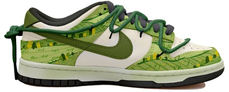 나이키 덩크 로우 '전원 유화 블랙 그린' (커스텀) DD1391-100(Team拾玖-田园油画S-BOX) Order 나이키 덩크 로우 '전원 유화 블랙 그린' (커스텀) DD1391-100(Team拾玖-田园油画S-BOX)