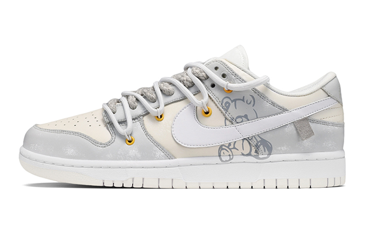 Buy 【定製球鞋】Nike Dunk Low 小熊 貼布 低幫 板鞋 GS 灰黃