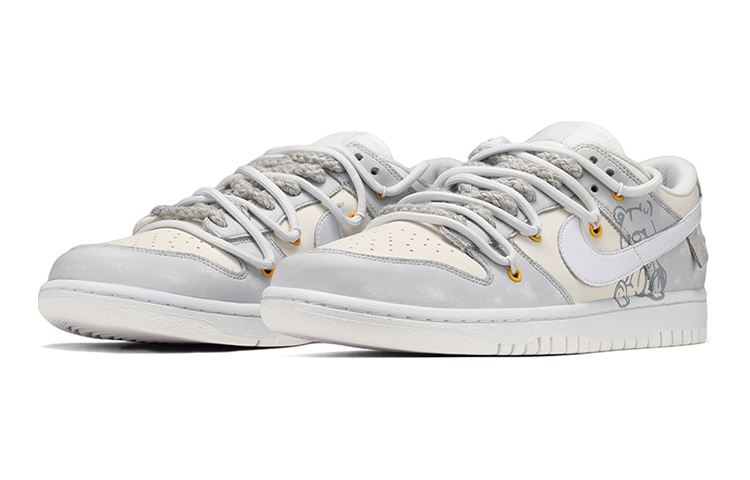 Lookbook 【定製球鞋】Nike Dunk Low 小熊 貼布 低幫 板鞋 GS 灰黃