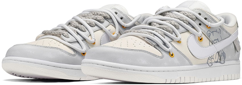 【定製球鞋】Nike Dunk Low 小熊 貼布 低幫 板鞋 GS 灰黃 Lookbook 【定製球鞋】Nike Dunk Low 小熊 貼布 低幫 板鞋 GS 灰黃