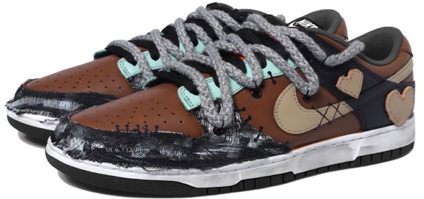 【定制鞋款】Nike Dunk Low 黑棕色拼接款 CW1590-100(Team拾玖-贴布爱心女S-BOX) Lookbook 【定制鞋款】Nike Dunk Low 黑棕色拼接款 CW1590-100(Team拾玖-贴布爱心女S-BOX)