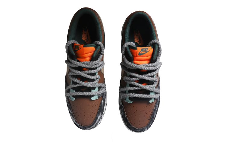 Shop 나이키 덩크 로우 '패치워크 블랙브라운' (커스텀) DD1391-300(Team拾玖-贴布爱心男S-BOX)