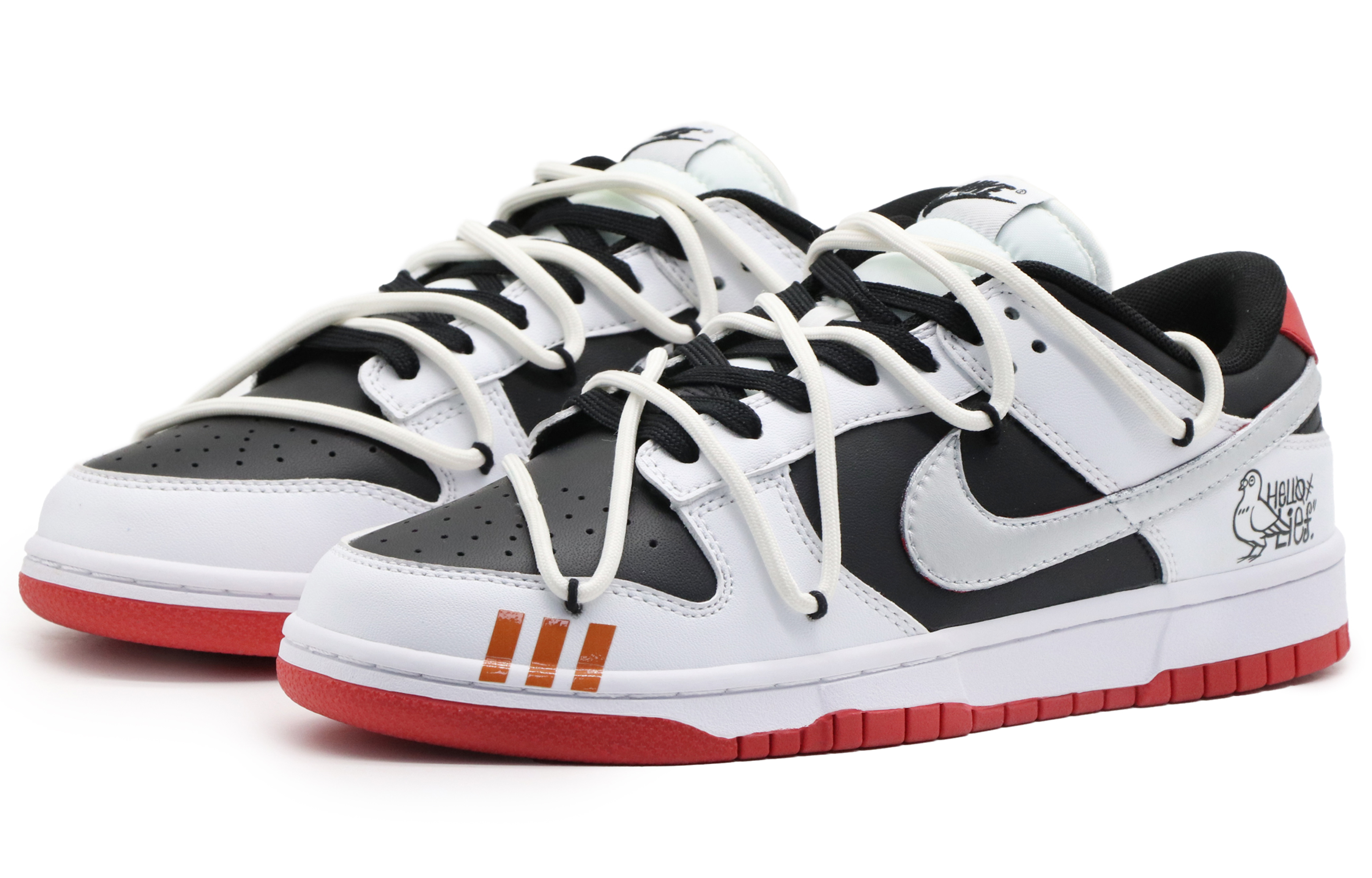 Lookbook [定制鞋款] 耐克Dunk Low '和平鸽红白' FD9762-061(Team57-男女款白鸟)