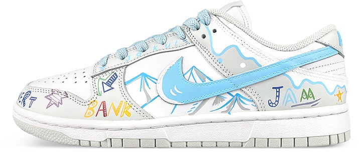 custom-shoes-nike-dunk-low-photon-dust-graffiti-snow-mountain