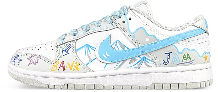 【定制球鞋】Nike Dunk Low Photon Dust 手繪 噴繪 塗鴉 雪山 流淌 滑板 滑雪 字母 板鞋 男女同款 白灰藍 Buy 【定制球鞋】Nike Dunk Low Photon Dust 手繪 噴繪 塗鴉 雪山 流淌 滑板 滑雪 字母 板鞋 男女同款 白灰藍