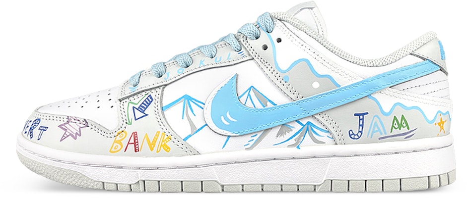 【定制球鞋】Nike Dunk Low Photon Dust 手繪 噴繪 塗鴉 雪山 流淌 滑板 滑雪 字母 板鞋 男女同款 白灰藍 Buy 【定制球鞋】Nike Dunk Low Photon Dust 手繪 噴繪 塗鴉 雪山 流淌 滑板 滑雪 字母 板鞋 男女同款 白灰藍