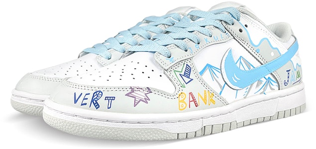 【定制球鞋】Nike Dunk Low Photon Dust 手繪 噴繪 塗鴉 雪山 流淌 滑板 滑雪 字母 板鞋 男女同款 白灰藍 Lookbook 【定制球鞋】Nike Dunk Low Photon Dust 手繪 噴繪 塗鴉 雪山 流淌 滑板 滑雪 字母 板鞋 男女同款 白灰藍