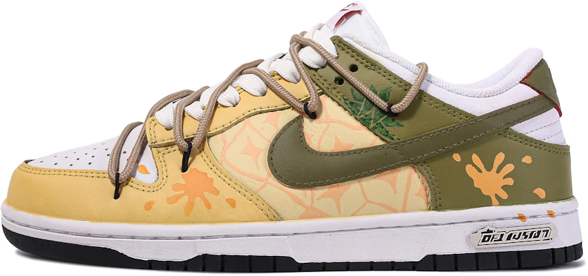 【定製球鞋】Nike Dunk Low 達文西定製 鳳梨蜜 水果塗鴉 簡約 搭配舒適 低筒 板鞋 男款 橙綠 Buy 【定製球鞋】Nike Dunk Low 達文西定製 鳳梨蜜 水果塗鴉 簡約 搭配舒適 低筒 板鞋 男款 橙綠