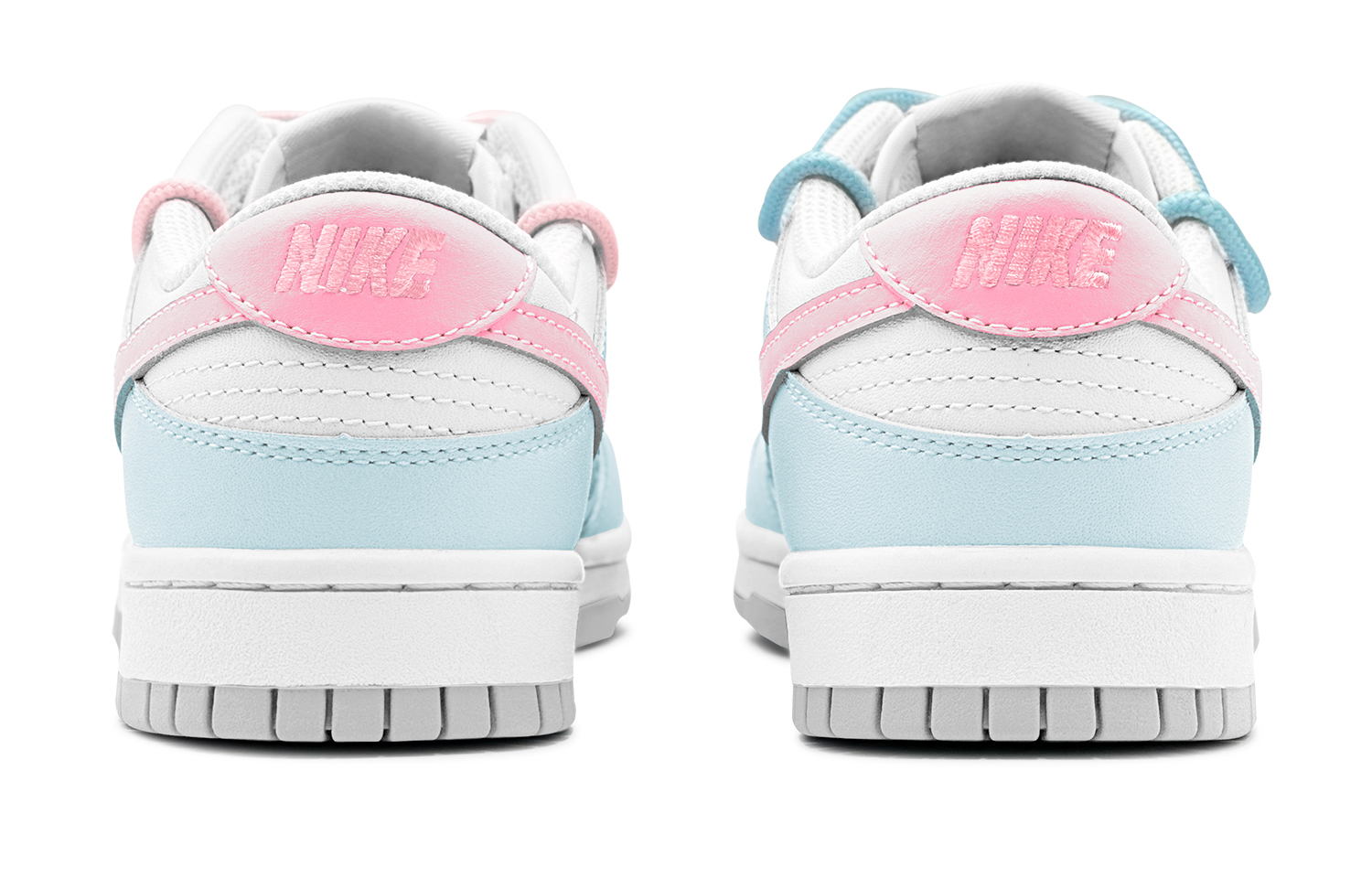 Shop 나이키 덩크 로우 '핑크 블루 씨솔트 케이크' (커스텀) DV0831-101(TeamS-粉蓝鸳鸯涂鸦男S-BOX)