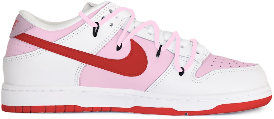 【訂製球鞋】Nike Dunk 低筒 Pink Bomb 粉紅炸彈 解構風格 低筒 板鞋 GS 白紅粉 Order 【訂製球鞋】Nike Dunk 低筒 Pink Bomb 粉紅炸彈 解構風格 低筒 板鞋 GS 白紅粉