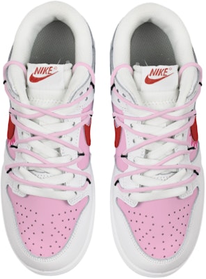 【訂製球鞋】Nike Dunk 低筒 Pink Bomb 粉紅炸彈 解構風格 低筒 板鞋 GS 白紅粉 Shop 【訂製球鞋】Nike Dunk 低筒 Pink Bomb 粉紅炸彈 解構風格 低筒 板鞋 GS 白紅粉