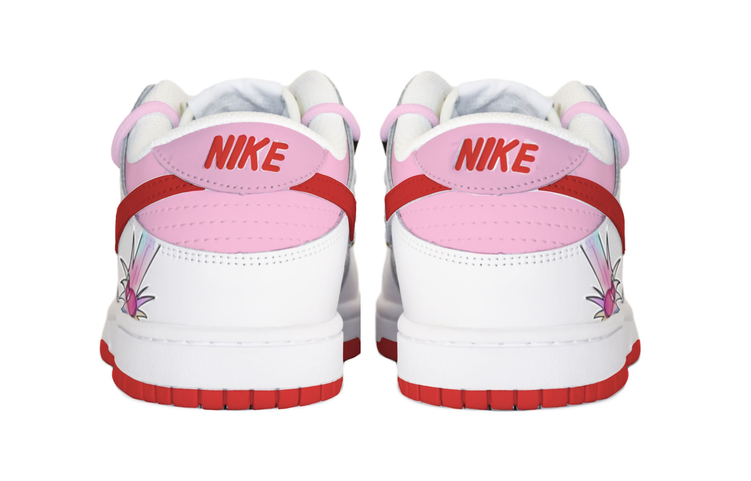 Purchase 【訂製球鞋】Nike Dunk 低筒 Pink Bomb 粉紅炸彈 解構風格 低筒 板鞋 GS 白紅粉