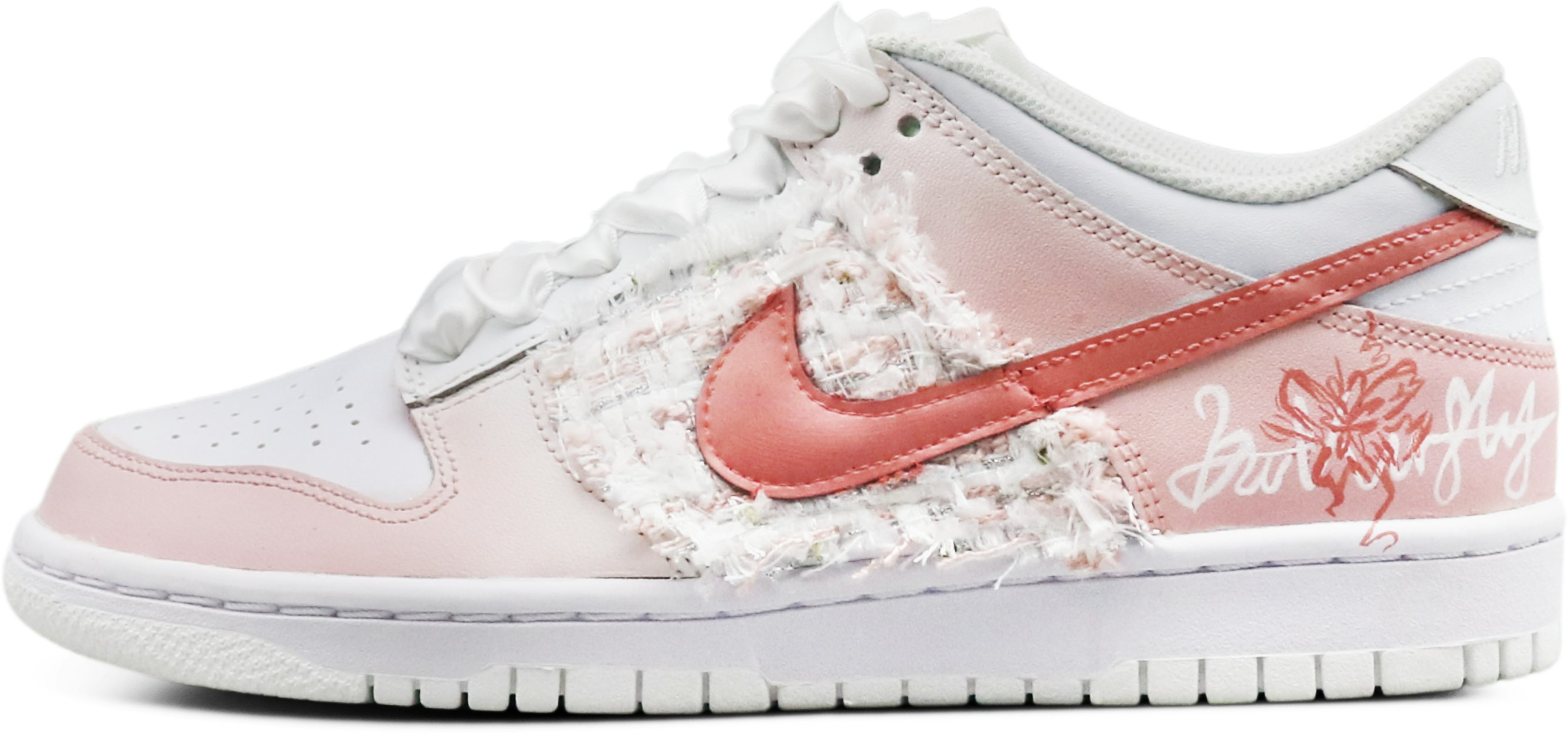 custom-shoes-nike-dunk-low-pink-butterfly