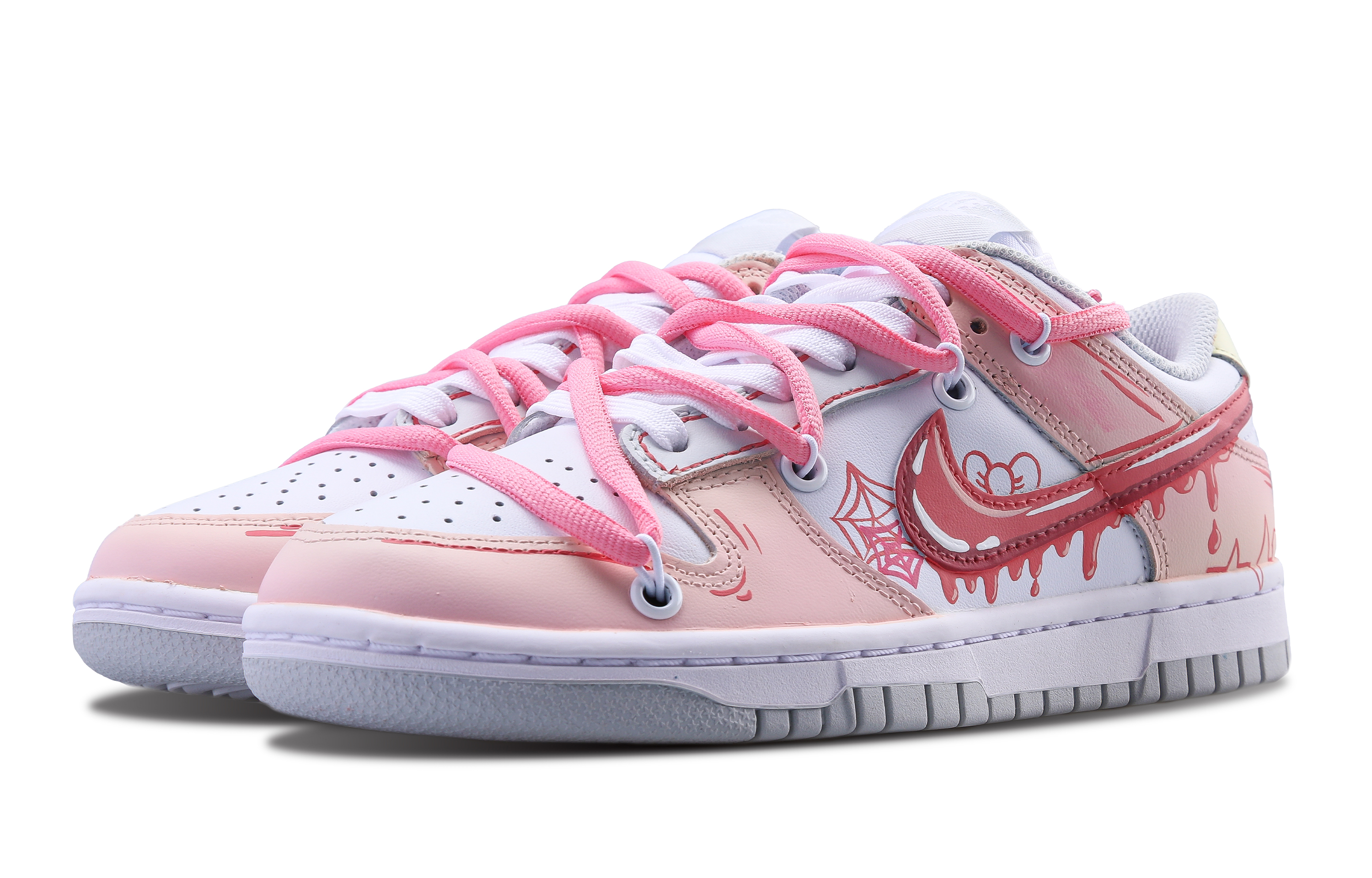 Shop 나이키 덩크 로우 '핑크 디컨스트럭티드' (커스텀) DD1503-103(Team252-男女同款摇摆恋曲)