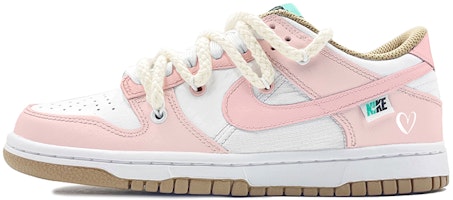 【訂製球鞋】Nike Dunk Low 解構鞋帶 愛心 高街 特殊鞋盒 低幫 板鞋 GS 粉色 Buy 【訂製球鞋】Nike Dunk Low 解構鞋帶 愛心 高街 特殊鞋盒 低幫 板鞋 GS 粉色