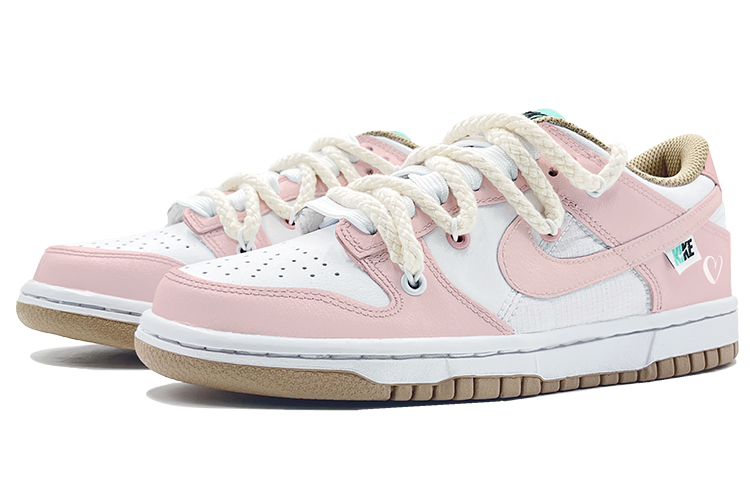 Lookbook 【訂製球鞋】Nike Dunk Low 解構鞋帶 愛心 高街 特殊鞋盒 低幫 板鞋 GS 粉色