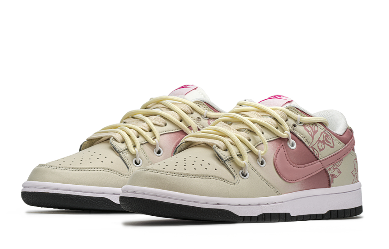 Shop 【訂製球鞋】Nike Dunk FZBB 主題 粉色花紋 低筒 滑板鞋 GS 粉米色