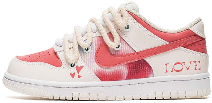 custom-shoes-nike-dunk-low-pink-graffiti-heart