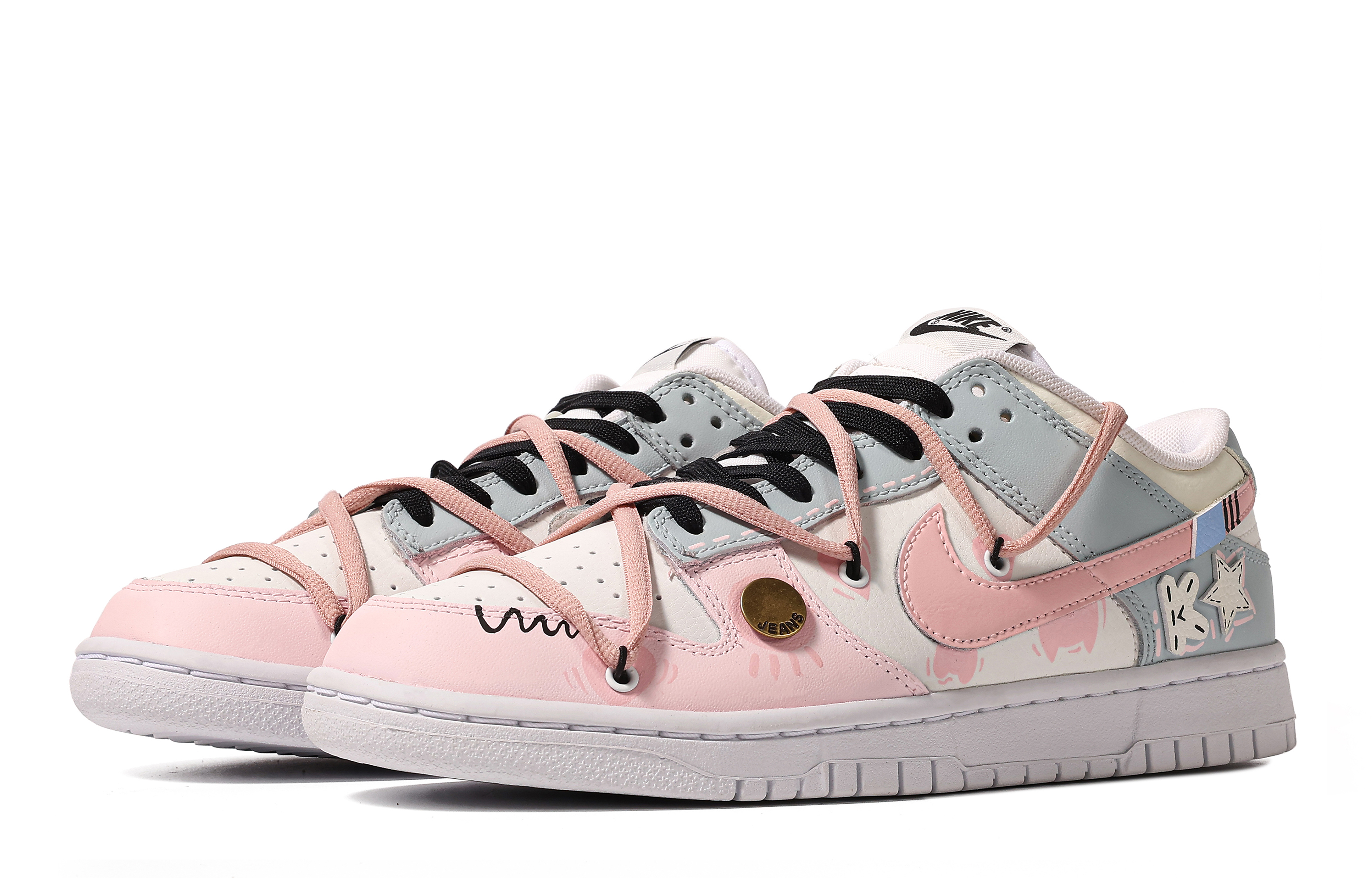 Lookbook 【訂製球鞋】 Nike Dunk Low 你好甜心 撞色 簡約 低幫 板鞋 GS 粉綠