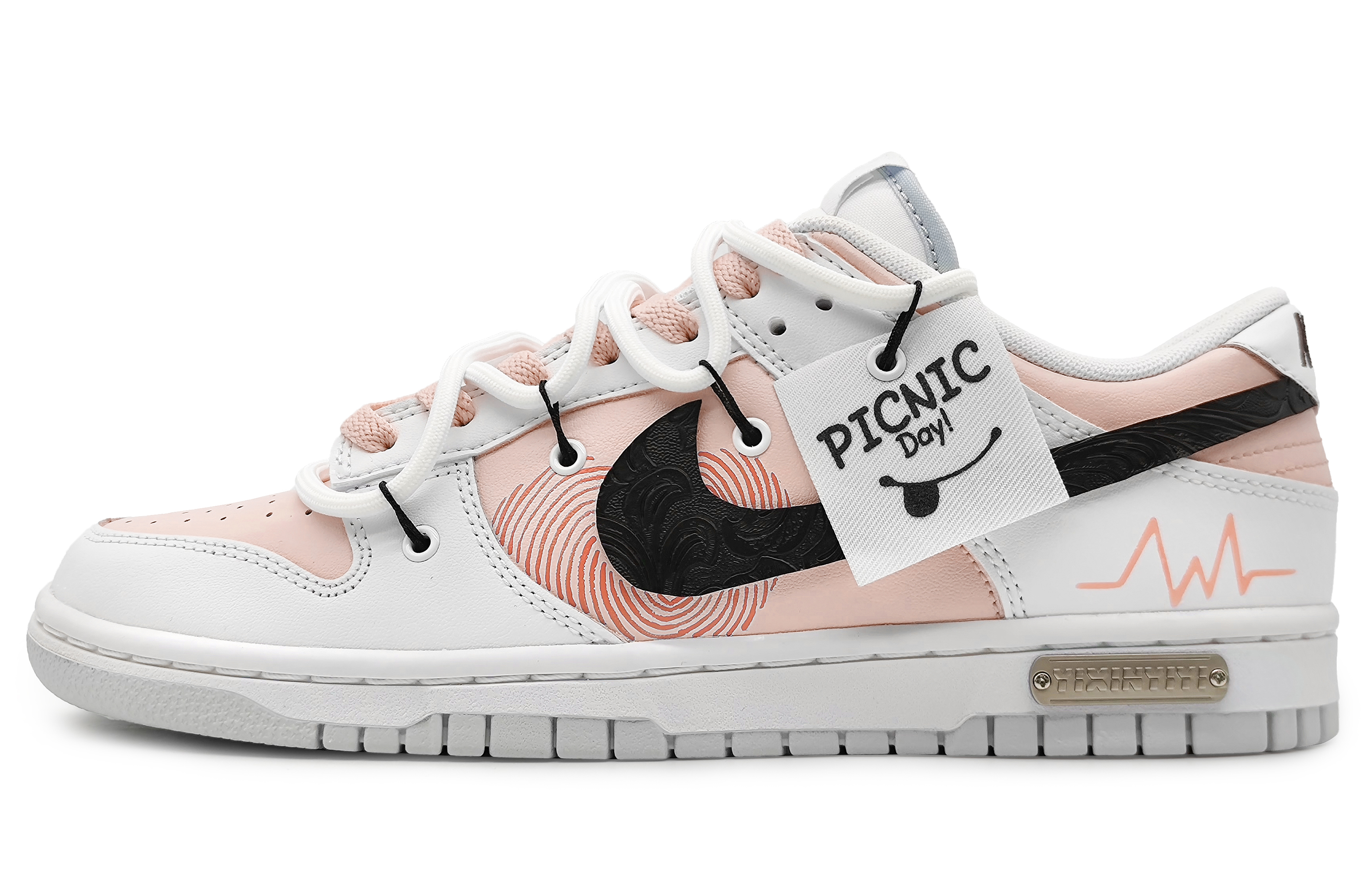Buy [Zapatos Personalizados] Nike Dunk Low 'Rosa Gris Camellia Amor' DV0831-101(Team16-男款指纹爱心粉)