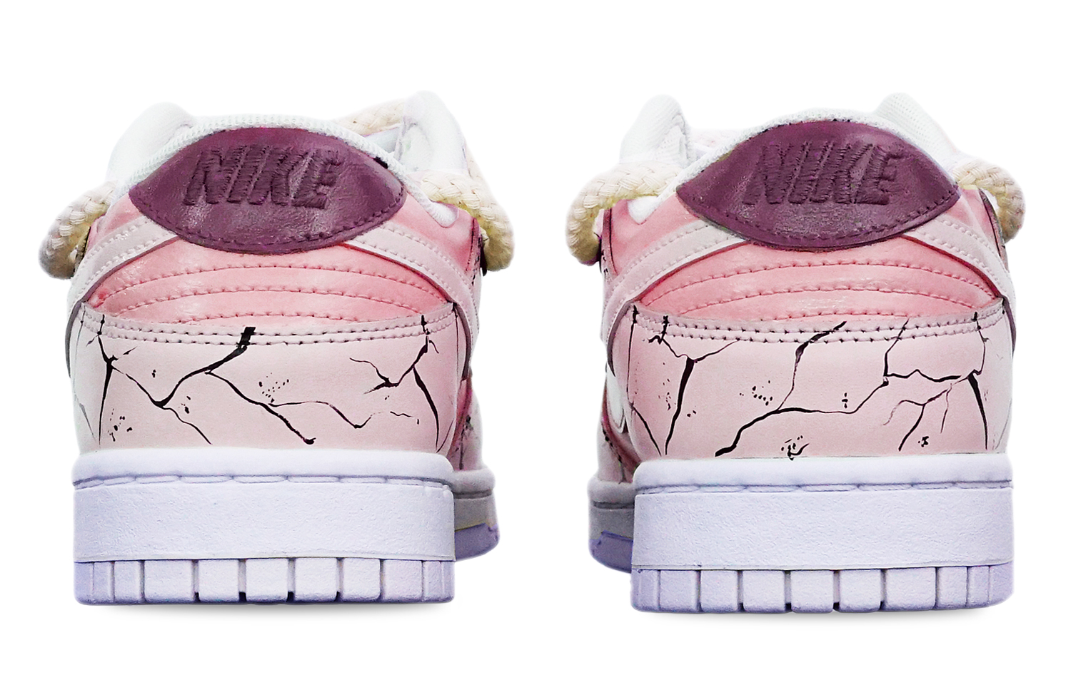 Shop 나이키 덩크 로우 '핑크 마카롱' (커스텀) DH9765-100(TeamT-爆裂纹粉红白女S-BOX)