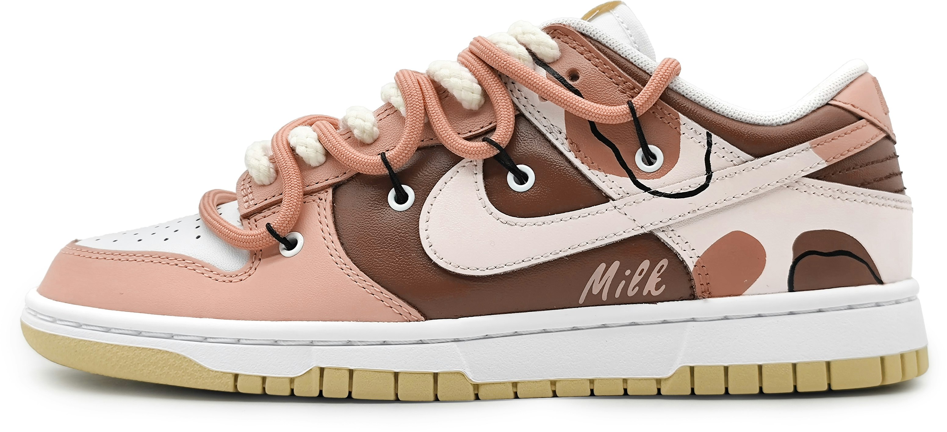 custom-shoes-nike-dunk-low-pink-moire-patchwork