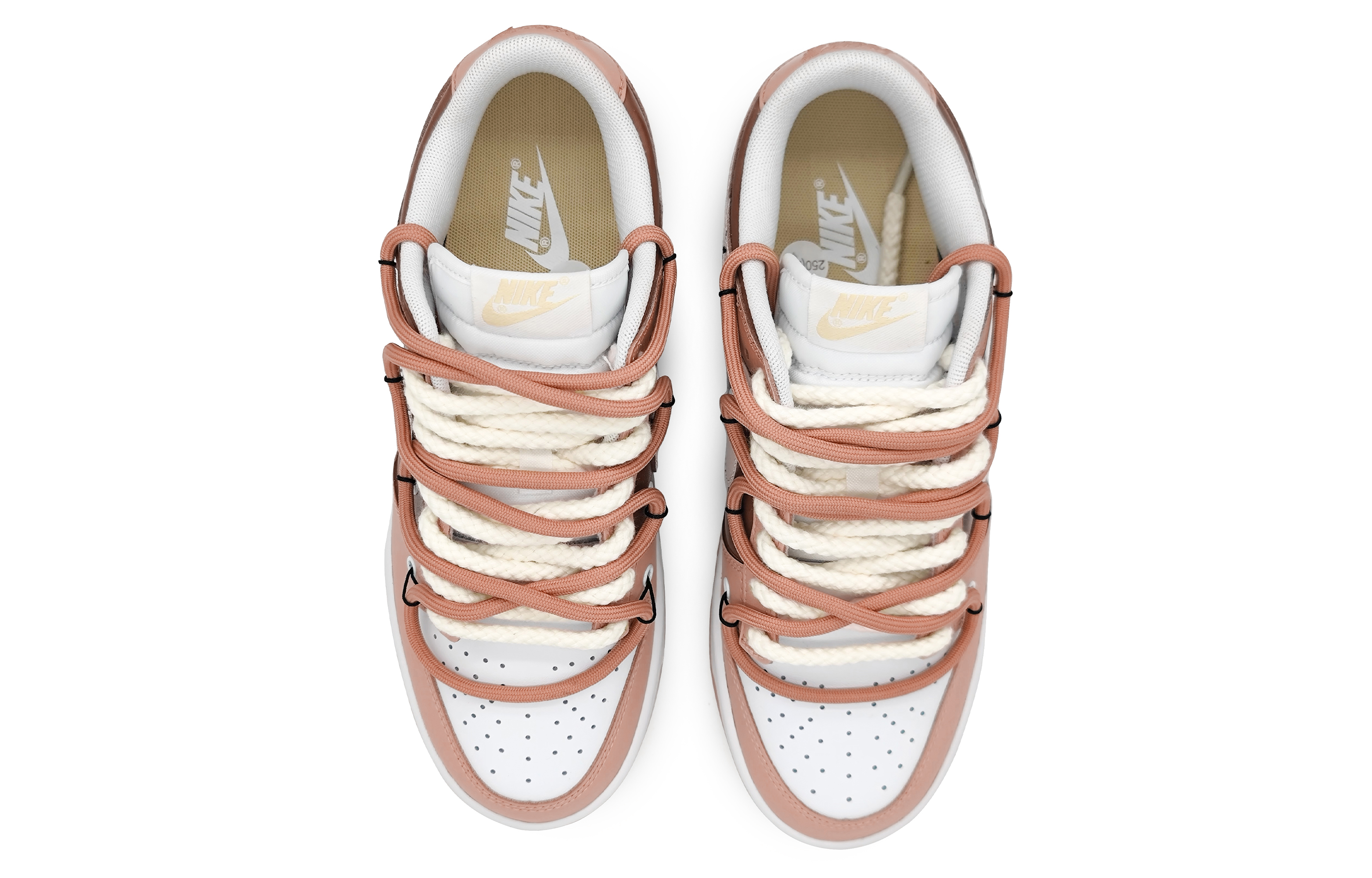 Shop [定制鞋] Nike Dunk Low “粉色波纹拼接” DV0833-100(Team16-奶油milk粉棕2.0)