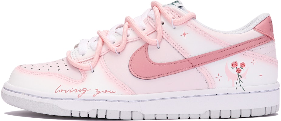 【訂製球鞋】 Nike Dunk Low 月亮玫瑰粉色浪漫 低筒滑板鞋 GS 粉白 Order 【訂製球鞋】 Nike Dunk Low 月亮玫瑰粉色浪漫 低筒滑板鞋 GS 粉白