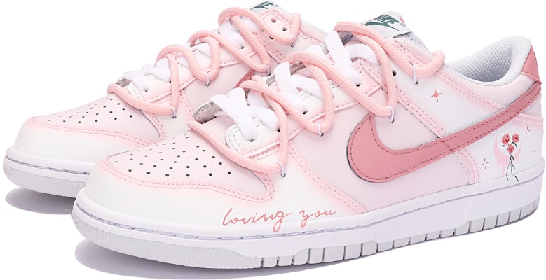 【訂製球鞋】 Nike Dunk Low 月亮玫瑰粉色浪漫 低筒滑板鞋 GS 粉白 Shop 【訂製球鞋】 Nike Dunk Low 月亮玫瑰粉色浪漫 低筒滑板鞋 GS 粉白