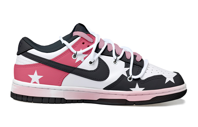 Order Zapatillas Nike Dunk Low 'Panda Rosa Estrella Deconstruida' DH9765-002(Team拾玖-黑粉星星女S-BOX)