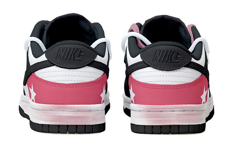 Shop Zapatillas Nike Dunk Low 'Panda Rosa Estrella Deconstruida' DH9765-002(Team拾玖-黑粉星星女S-BOX)