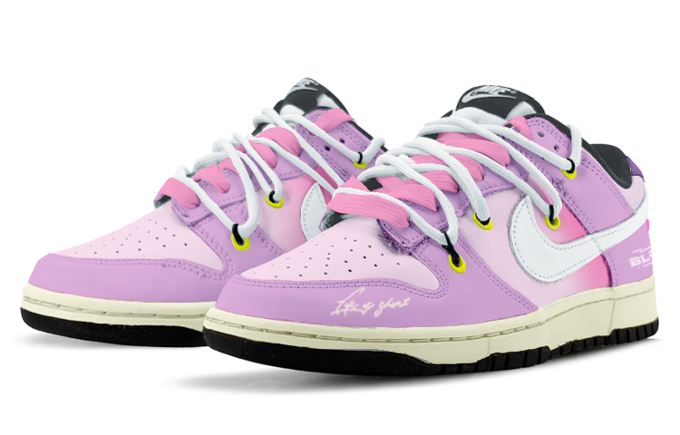 Lookbook [Sepatu Kustom] Nike Dunk Low 'Gradasi Pink Ungu' DD1391-100(TeamK-紫色霓虹S-BOX)
