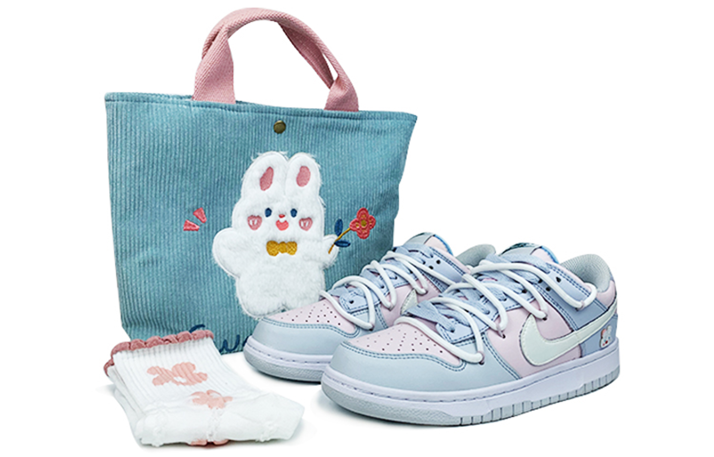 Buy [Zapatillas Personalizadas] Nike Dunk Low 'Conejo Rosa Deconstruido' FD1232-002(TeamD-GS款粉嫩小白兔)