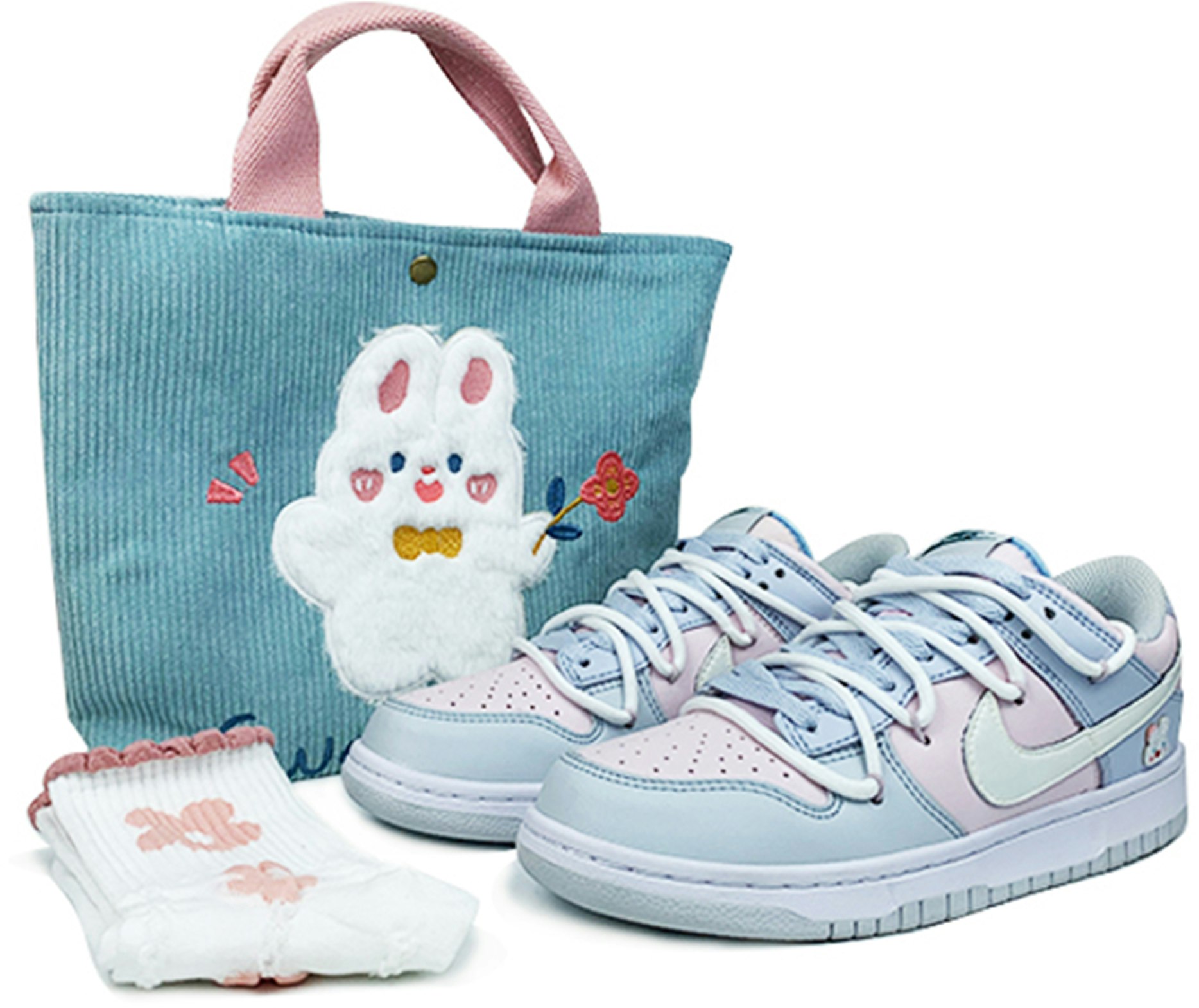 custom-shoes-nike-dunk-low-pink-rabbit-deconstructed