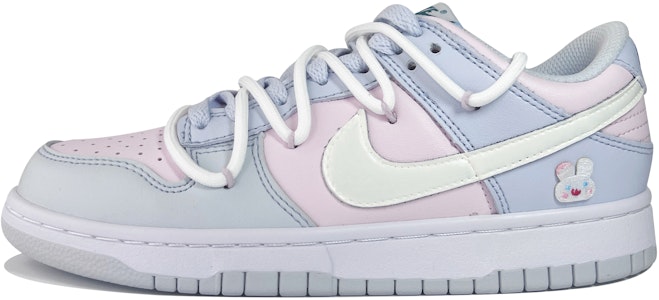 【客製化球鞋】 Nike Dunk Low 粉嫩小白兔 解構風 雙鞋帶 校園風 低筒 板鞋 GS 藍粉 Order 【客製化球鞋】 Nike Dunk Low 粉嫩小白兔 解構風 雙鞋帶 校園風 低筒 板鞋 GS 藍粉