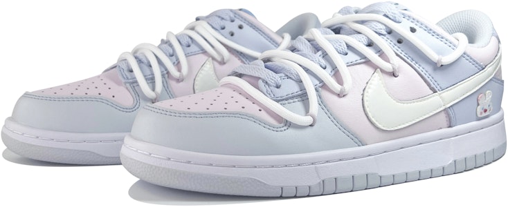 【客製化球鞋】 Nike Dunk Low 粉嫩小白兔 解構風 雙鞋帶 校園風 低筒 板鞋 GS 藍粉 Shop 【客製化球鞋】 Nike Dunk Low 粉嫩小白兔 解構風 雙鞋帶 校園風 低筒 板鞋 GS 藍粉