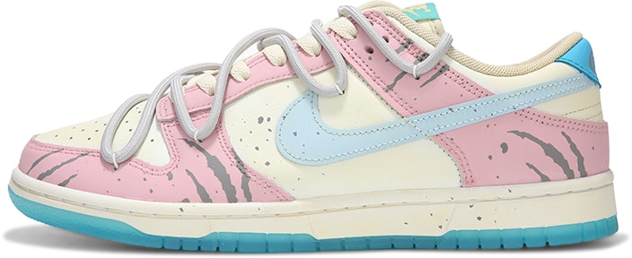 custom-shoes-nike-dunk-low-pink-revolution-claw-deconstructed-straps-vintage