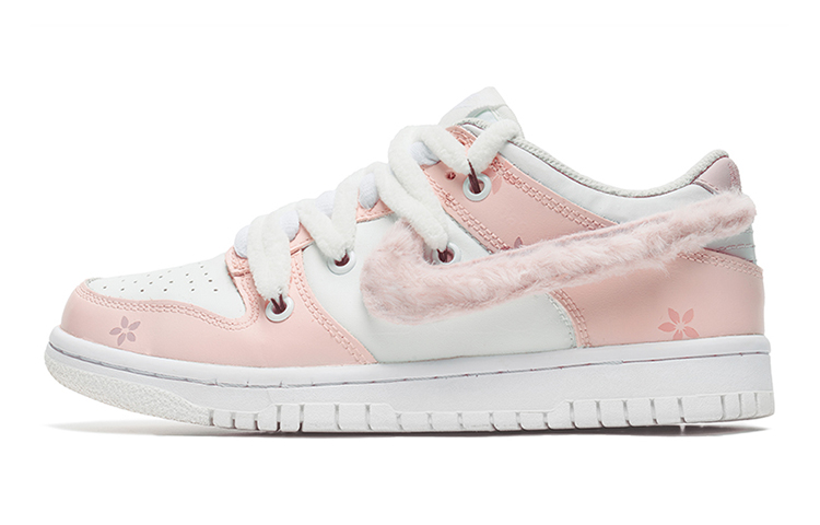 Buy 【定制球鞋】Nike Dunk Low 野鶴製造 解構雙鞋帶 小狐狸 毛絨鉤子 櫻花 禮盒 低幫 板鞋 GS 粉白