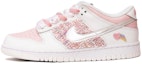 Buy 나이키 덩크 로우 "핑크 실버 샤넬 패치워크" (Nike Dunk Low "Pink Silver Chanel Patchwork") DH9765-100(TeamJ-女款喷绘拼贴粉白)