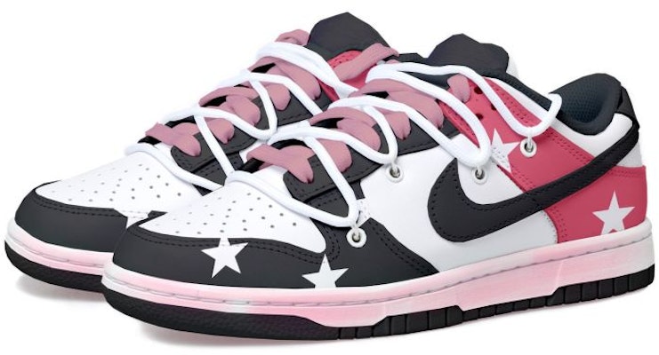 【定制鞋】耐克Dunk Low粉色星星熊猫 DD1391-100(Team拾玖-黑粉星星男S-BOX) Lookbook 【定制鞋】耐克Dunk Low粉色星星熊猫 DD1391-100(Team拾玖-黑粉星星男S-BOX)