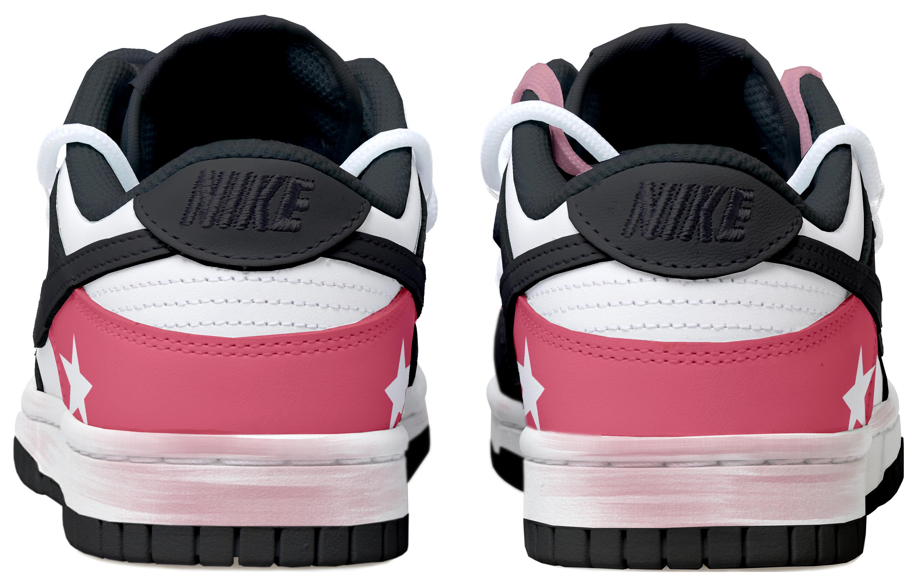 Shop [Zapatos Personalizados] Nike Dunk Low 'Panda Estrella Rosa' DD1391-100(Team拾玖-黑粉星星男S-BOX)