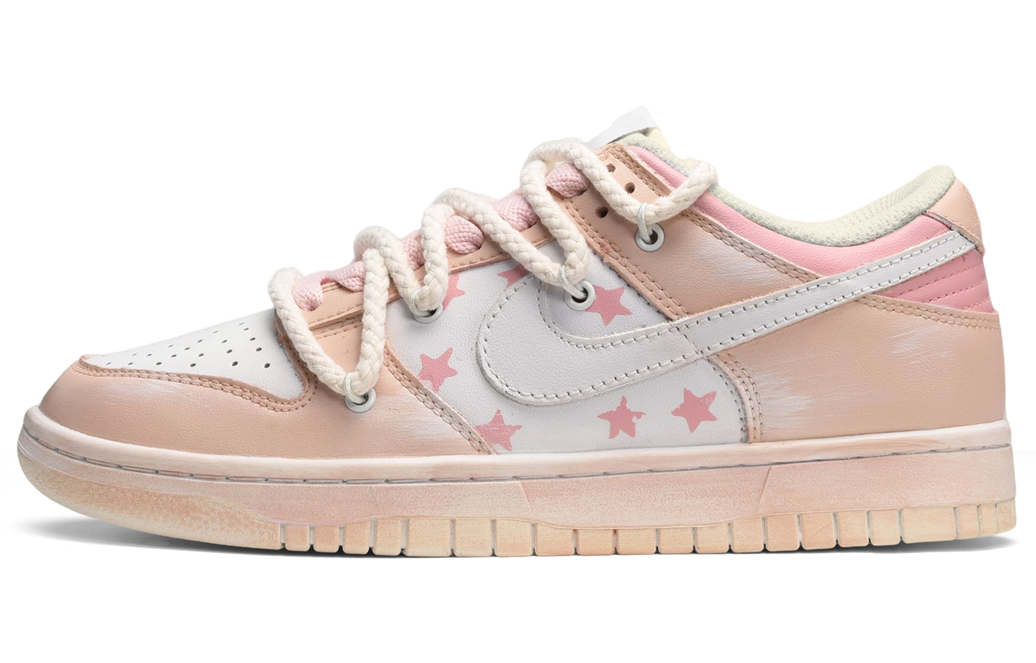 Buy 【定制球鞋】 Nike Dunk Low 解構風 潮流符號 滿天星 低幫 板鞋 男款 粉白