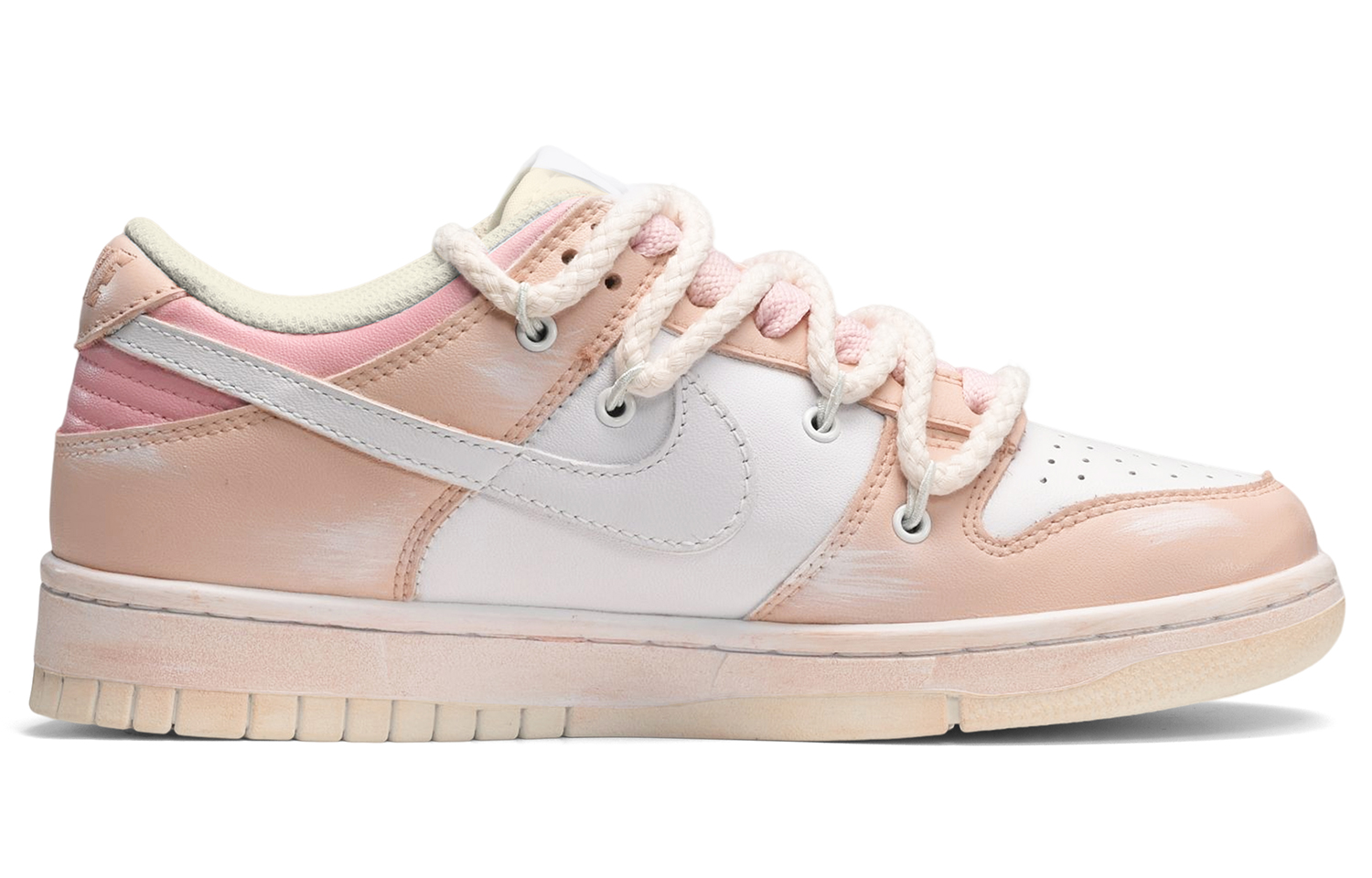 Order 【定制球鞋】 Nike Dunk Low 解構風 潮流符號 滿天星 低幫 板鞋 男款 粉白