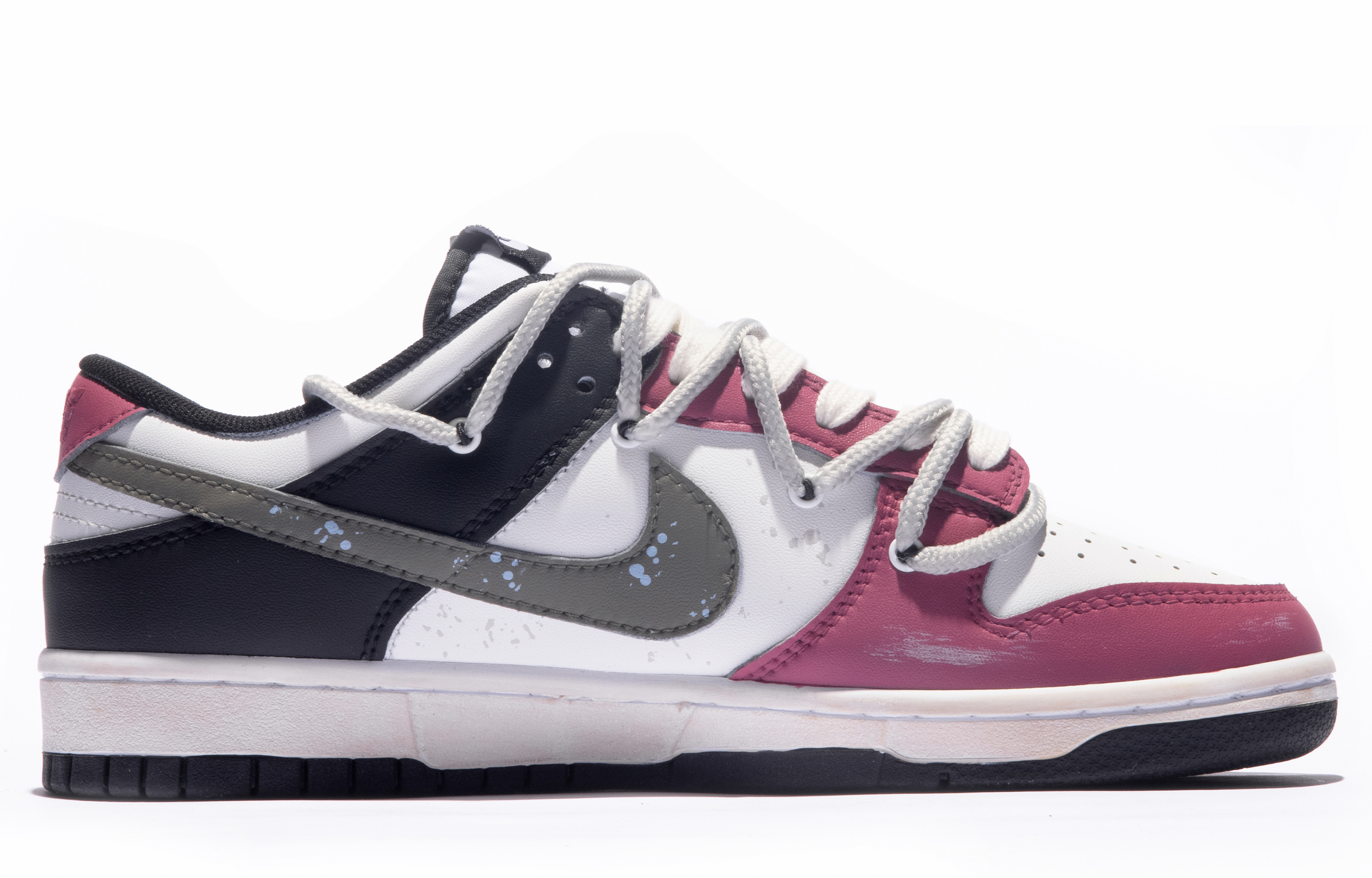 Order [Zapatillas Personalizadas] Nike Dunk Low 'Rosa Blanco Negro' DD1391-100(TeamM-男款粉红拉法S-BOX)