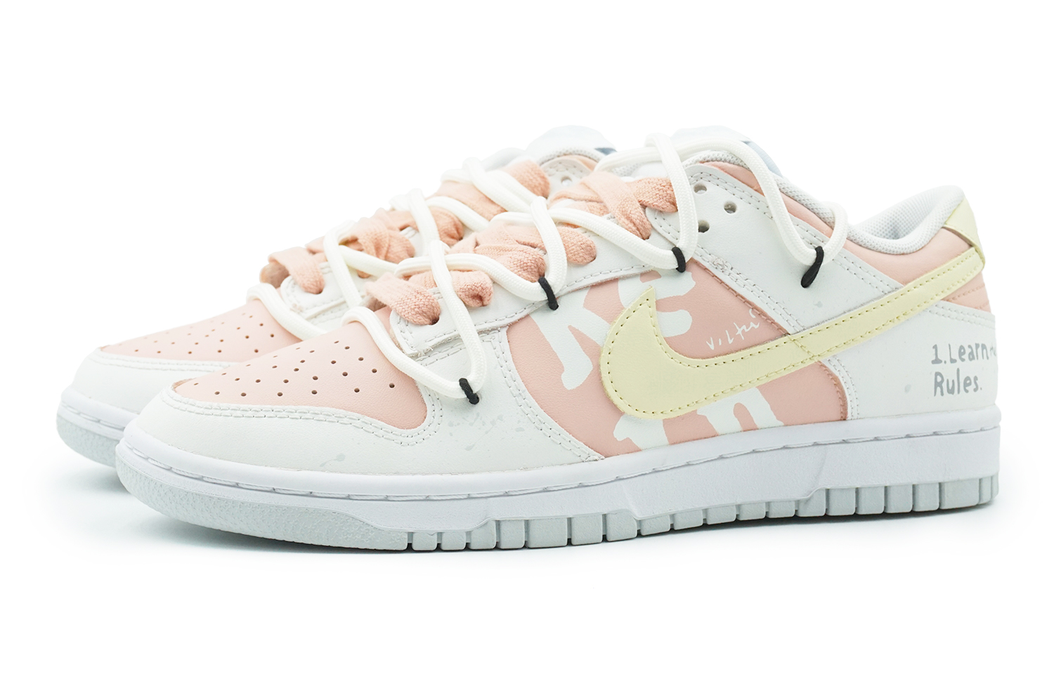 Lookbook [Zapatillas Personalizadas] Nike Dunk Low 'Rosa Blanco Pantera Negra' DH9765-102(Team108-女款规则)