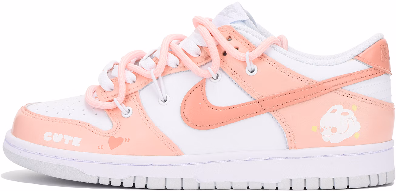 custom-shoes-nike-dunk-low-pink-white-cute-bunny