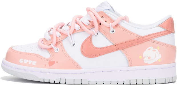 【自訂球鞋】 Nike Dunk 低筒Vibe風 時尚解構 可愛兔寶寶 板鞋 男款 粉白色 Buy 【自訂球鞋】 Nike Dunk 低筒Vibe風 時尚解構 可愛兔寶寶 板鞋 男款 粉白色